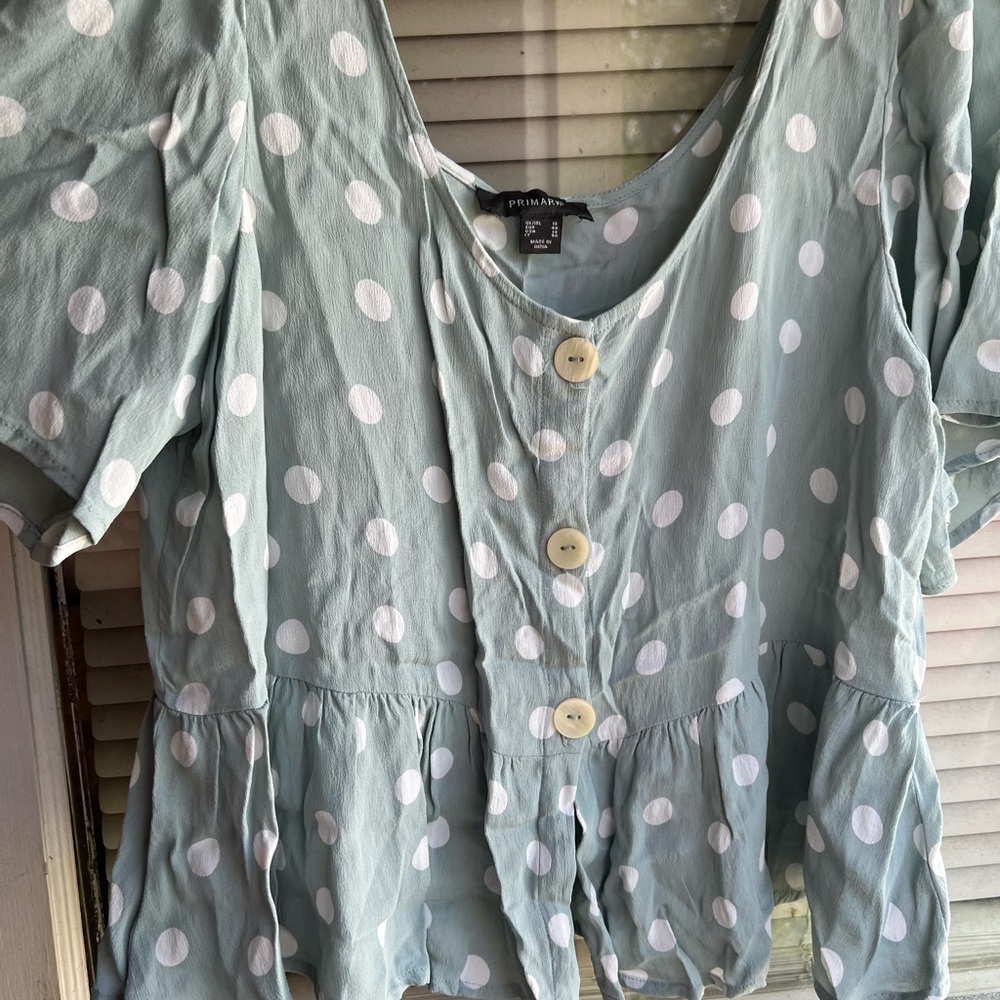 Polka Dot Button-Up Top